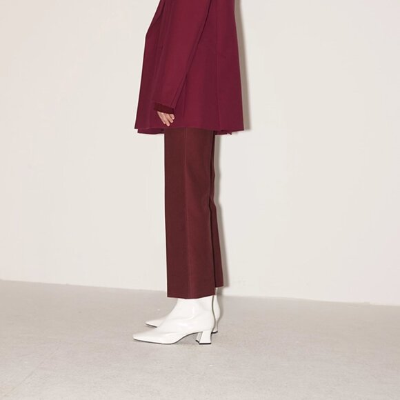 CHICJOC Burgundy Tailored Cotton Pants – Size 38 - Picture 10 of 16